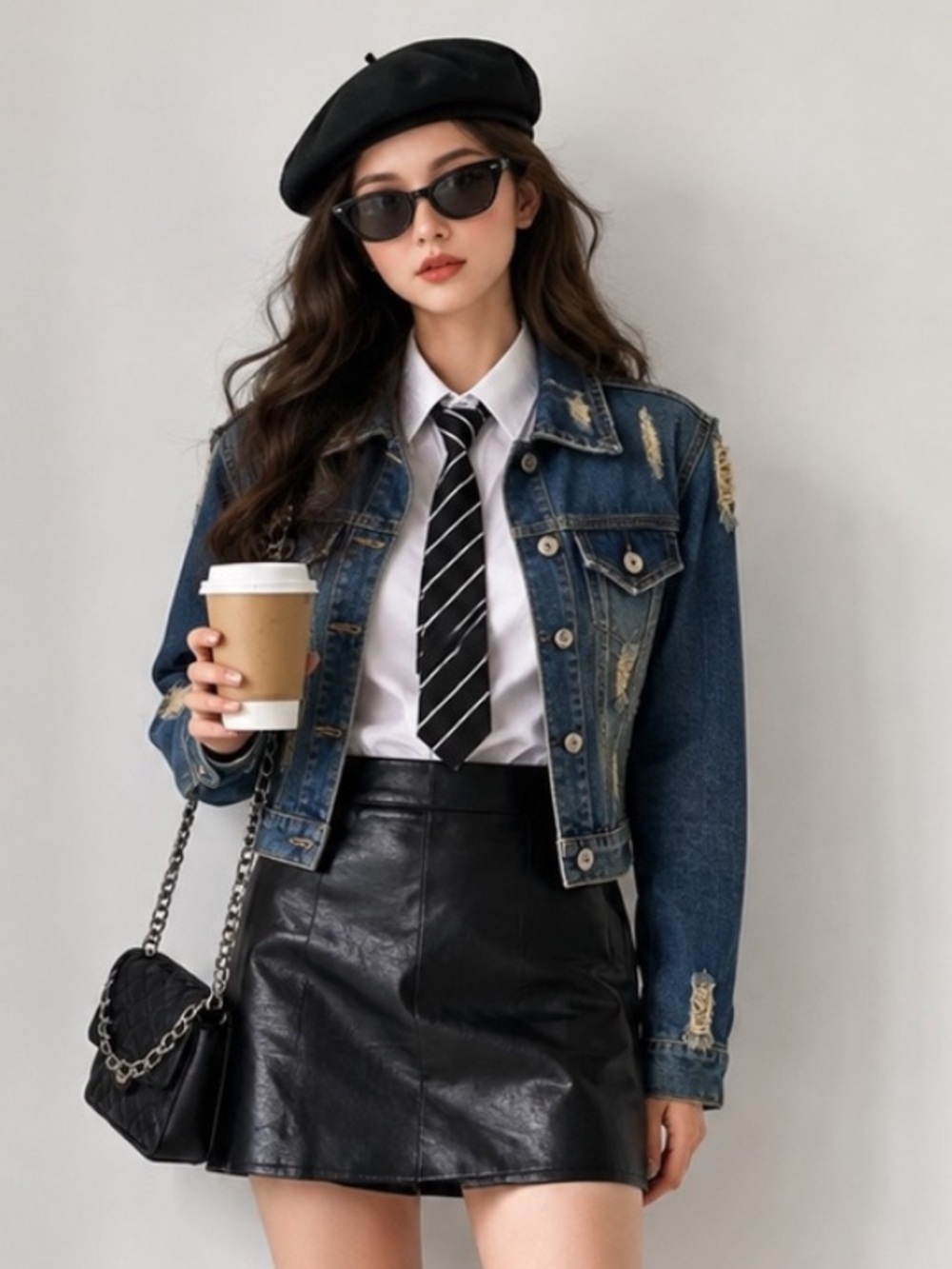 women's Black Highwaisted Faux Leather Mini Skirt - Sleek Urban Edge